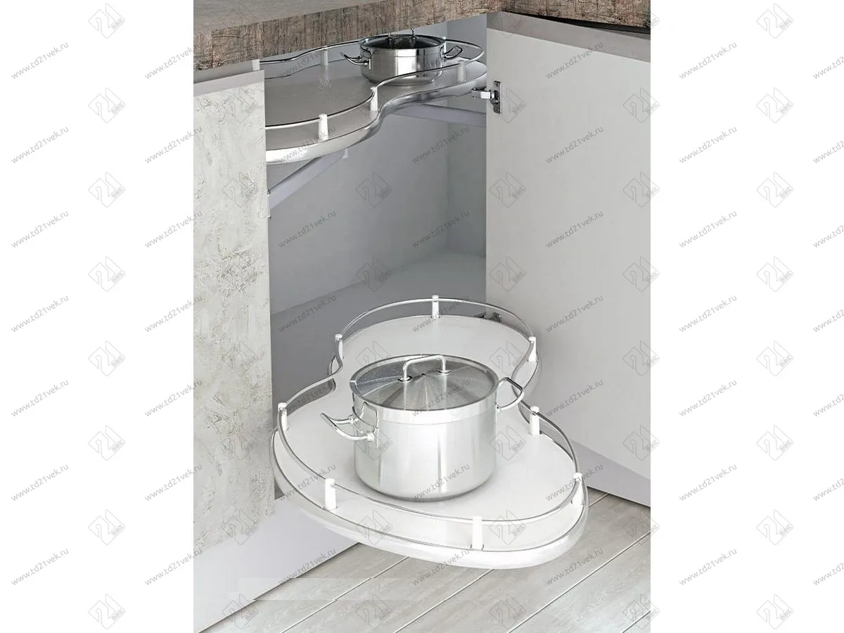 S-3015-C Волшебный угол "Лепесток" в базу 450 мм, Starax, (850х475х600 мм), левый, с антискользящим покрытием 1