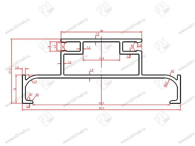 Н-образный профиль GOLA, L=4500 мм, алюминий анодированный 2