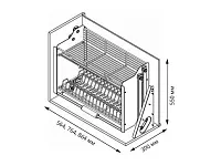 S-5181-A Выдвижная сушка для посуды в базу 600 мм, Starax, (564x300x550 мм), антрацит