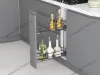 S-2414-08-A Бутылочница 150, Starax, 2-х ярусная, направляющие Blum Tandem, выдвижение 7/8, (106х475х495), левая, антрацит превью 1