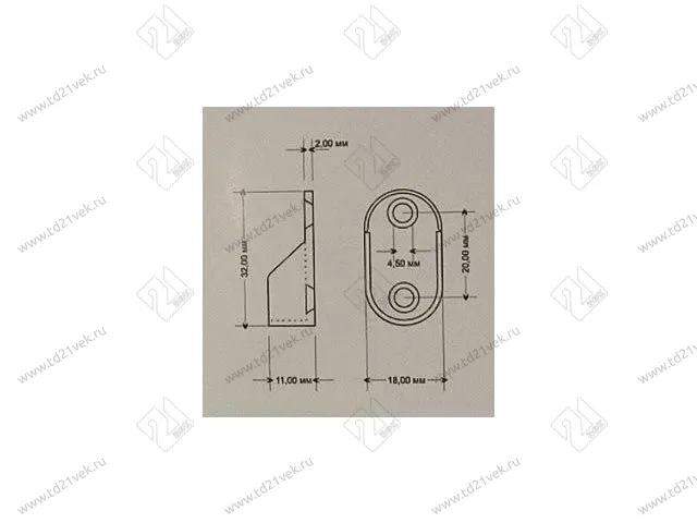 Штангодержатель овальный FLMCNK15H20007 H20*15мм 2отв.(никель) <500/1000> 2