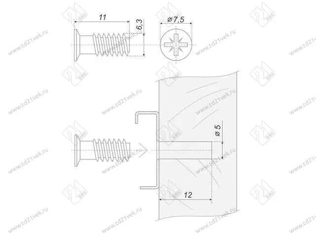 MT03/06/6.3*11Cr/0 Евровинт 6.3*11 (100/500) <5000> 2