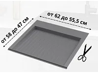 S-2262-G Поддон гигиенический под мойку Starax в базу 600мм (620x580x40) серый