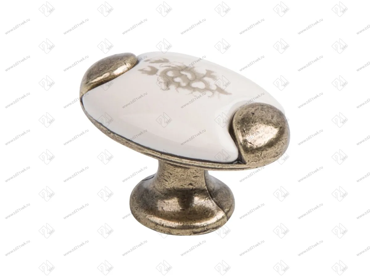 KF05-09 OAB Ручка-кнопка с фарфором, оксидированная бронза 100/500 1