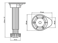 Опора кухонная Н150-170 мм, разборная, с упором, черный, нагрузка 160 кг