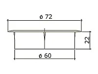 Заглушка кабель-канала, круглая, А080/4051 d=60 мм, серая <50/500>