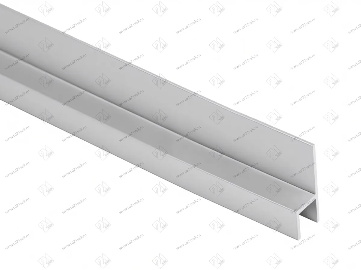 Планка- плинтус для стеновых панелей, 6 мм, длина 3 метра, алюминий, серебро 1