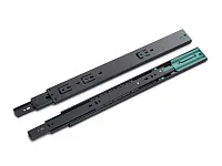 Направляющие шариковые 400мм, h45, с доводчиком, черный, нагрузка 35 кг