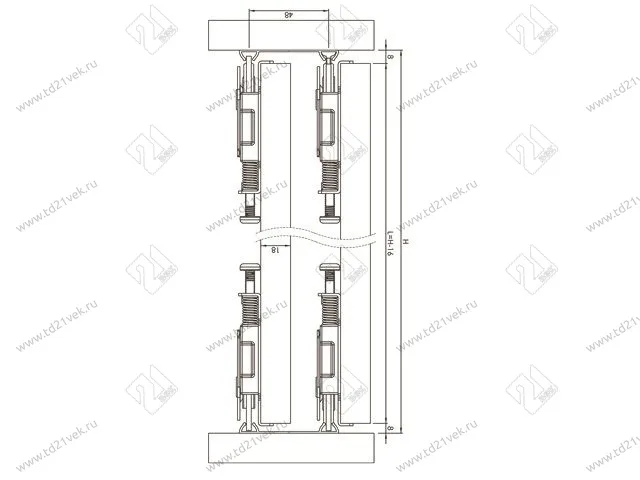 LC 75 AY Механизм раздвижных дверей Lucido, 1 коробка= 4 ролика, Starax 4
