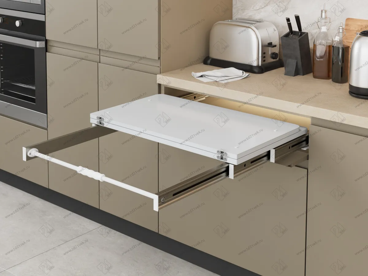 S-2143-W Механизм Starax для выдвижной столешницы
 в базу 900 мм (864х500х100 мм), белый 3