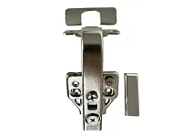 Петля угловая 90°, 48мм, планка Н=2, 3D, CLIP-ON, 2 накладки+4 самореза, с доводчиком, никель