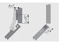 101800823(Y) Петля STAR TRACK Push Open 45° (без обрат. пружины) 48AX (под саморез) <300>