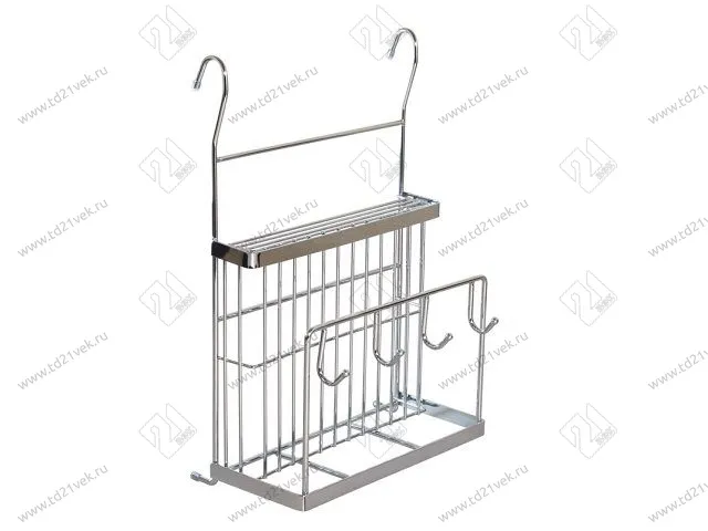 MX-427 Полка для ножей и досок с крючками (250х130x390) хром <8> 1