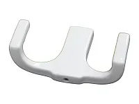 Крючок двухрожковый, белый, V LORD, в комплекте: саморез 2 шт., крепёжная планка, ключ