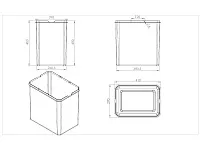 S-2300-A Мусорное ведро в базу 400 мм, Starax, 35 л, (364x470x435 мм), фасадное крепление