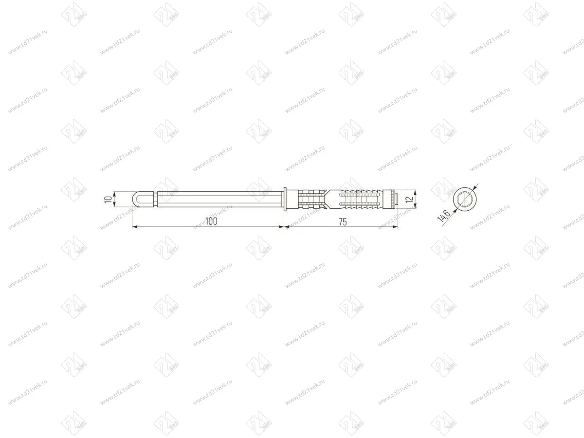 Скрытый менсолодержатель 10*100 мм SH-10100 <200> 2