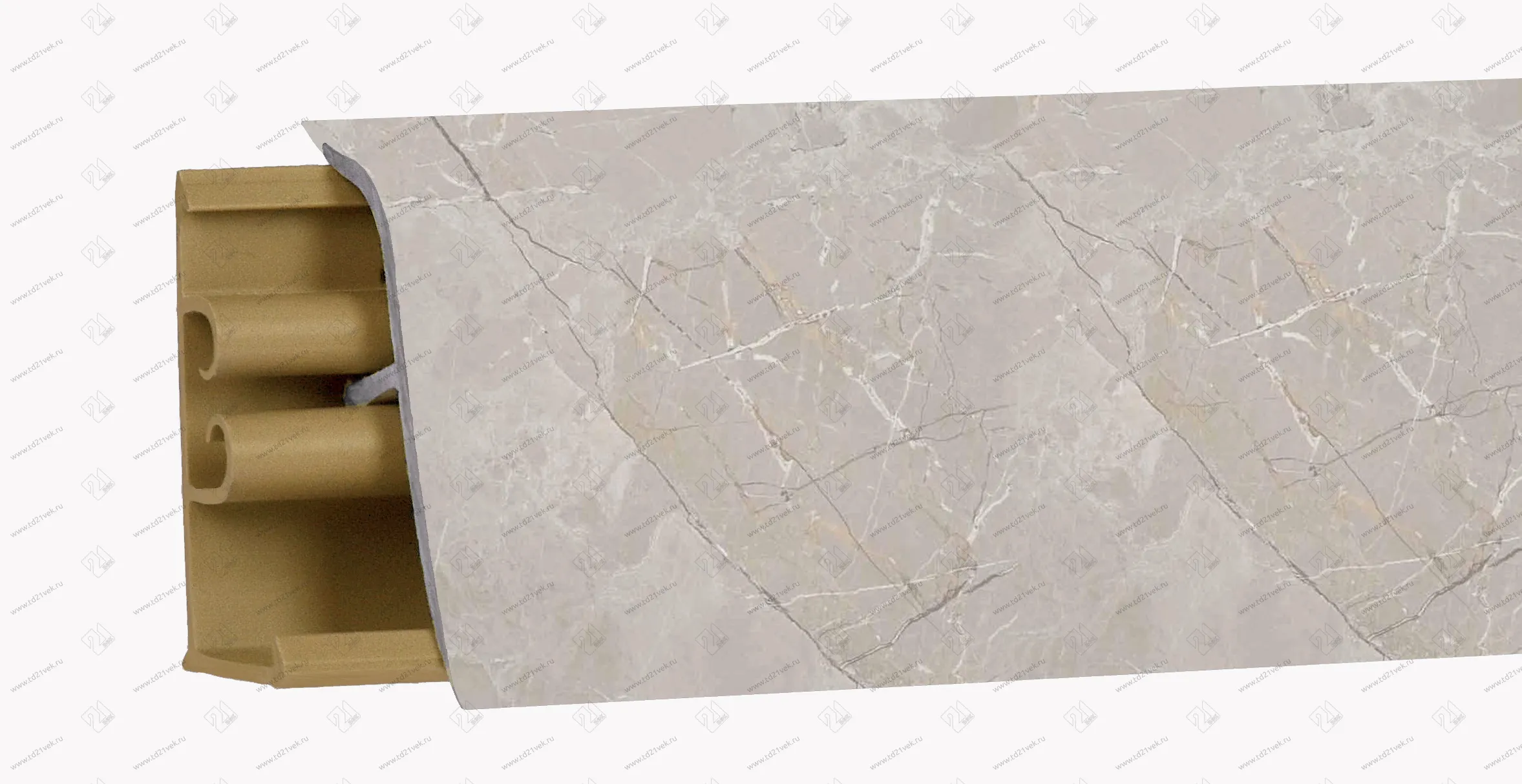 Плинтус RUS LB-38 №052 (Мрамор Серебристый) 3,0 м (№ 6084) <1/12> 1