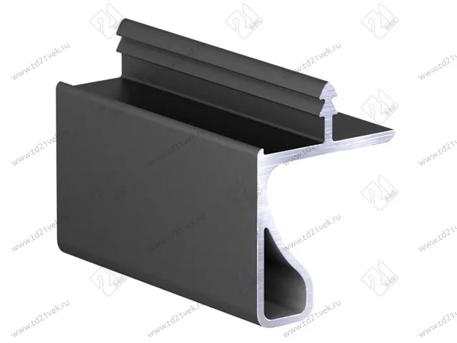 Ручка в верхнюю базу тип-3 GOLA, L=4050 мм, черный матовый анодированный 1