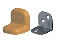 Уголок крепежный 24х24х25 мм, вишневый c пластиковой крышкой