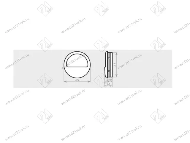 Ручка-раковина D51 хром 2