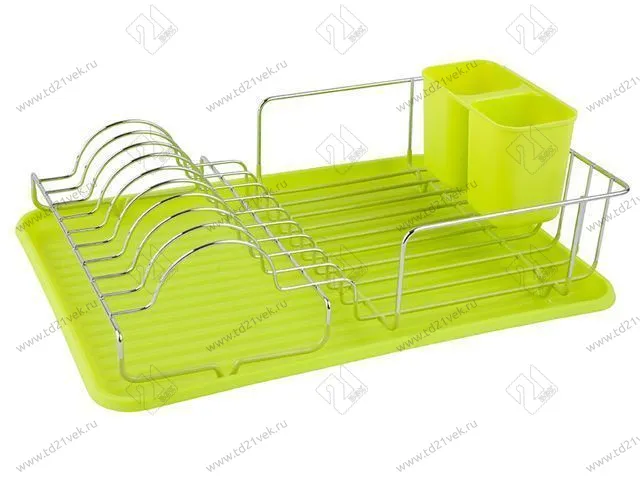 LF-138 Посудосушитель настольный с поддоном (405х295х145) хром/зеленый <5> 1
