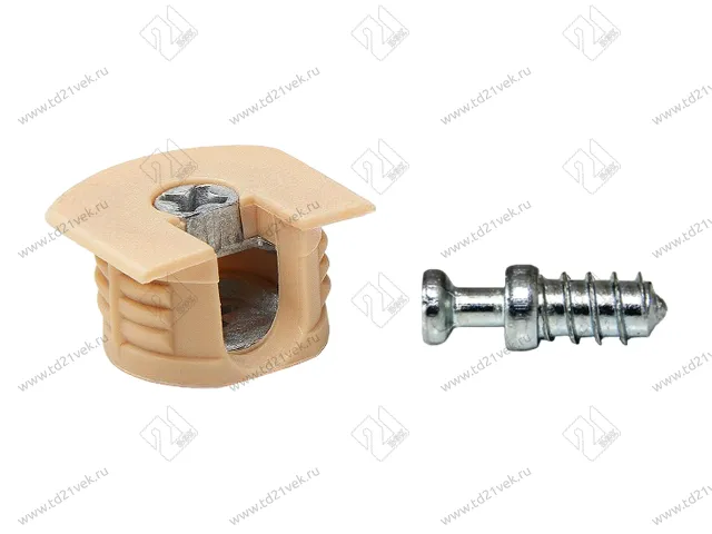 RED Стяжка d20*12,5мм с эксцентриком для плиты 16 мм, бежевый 3