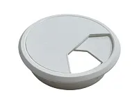 Заглушка кабель-канала, пластиковая, круглая, d=60 мм, белая