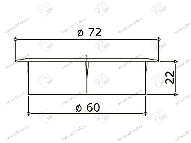Заглушка кабель-канала, круглая, А080/4051 d=60 мм, коричневая <50/500> 2