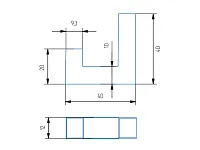 Пластиковый крючок, однорожковый, матовый хром