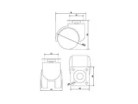 Опора колесная 451 нагрузка - 35 кг d=50, h=69 <100>