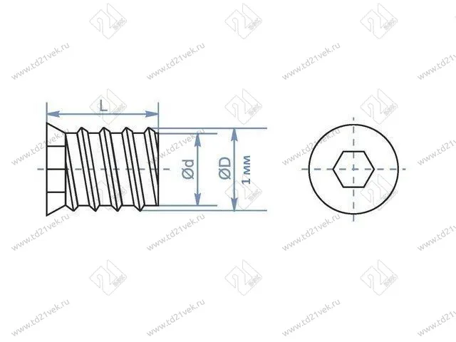 Футорка М6*L13 металл 2