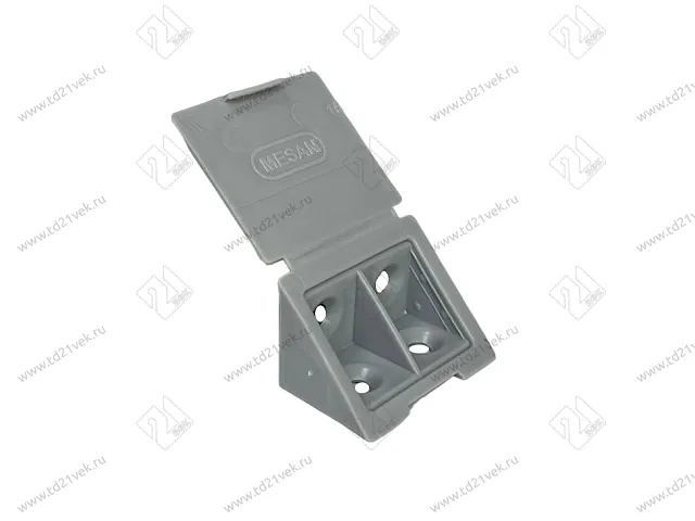 102-07-02-303 Уголок Mesan пластиковый с крышкой (4 самореза), серый <250/3000> 1