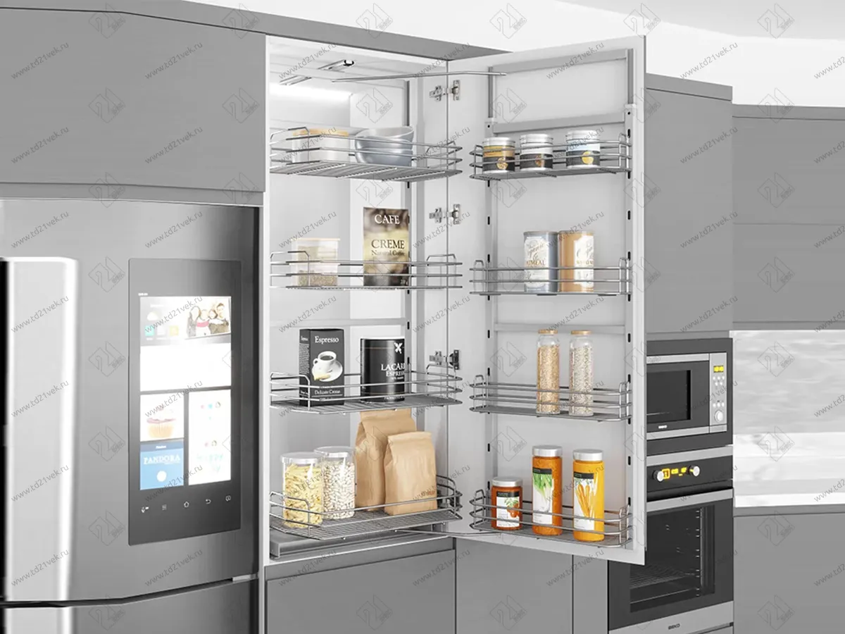 S-1229-C Выдвижная колонна для кухни в базу 450 мм, Starax, 6-ти ярусная, (380х510х1850-2000 мм) 1