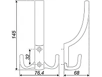 K305СР.6 Крючок мебельный K0540 хром <20>