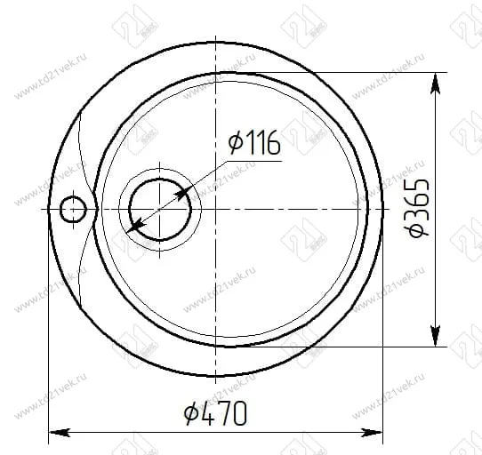 Мойка каменная Капелла d=470/380мм, глубина-165мм (Белоснежный)  глянец GPRY 1 2