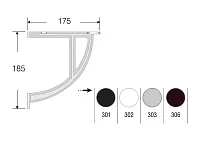 103-06-03-303 Кронштейн Mesan для деревянных полок Д175хВ185мм, серый <1/50>