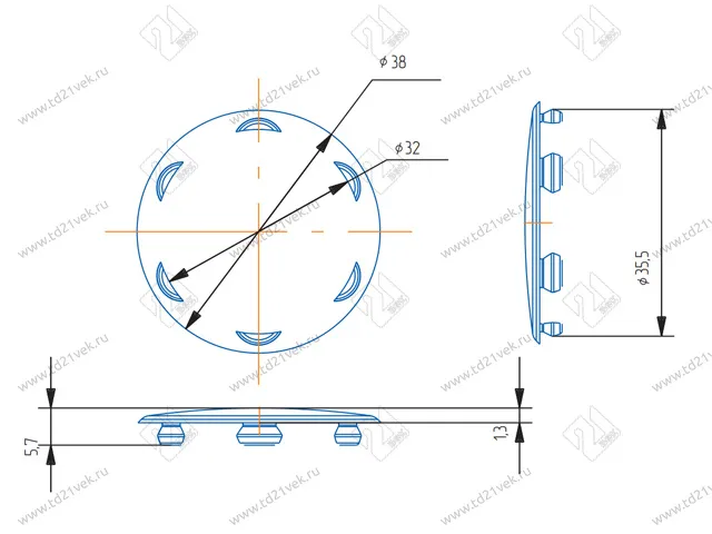 Заглушка для технологических отверстий, D35 мм, белая 3