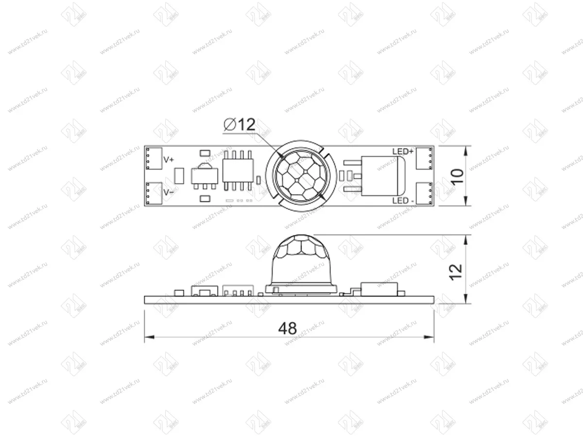 08.800.00.326 Дистанционный выключатель PIR-04A, встраиваемый, задержка отключения 30 сек., 12-24В 4