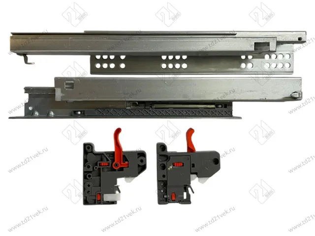 S.01.SOFT.550 Направляющие 550мм скрытого монтажа полного выдвижения, нагрузка-35кг, c доводчиком 1