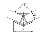 Угловое соединение 135гр. / H150, белый <10>