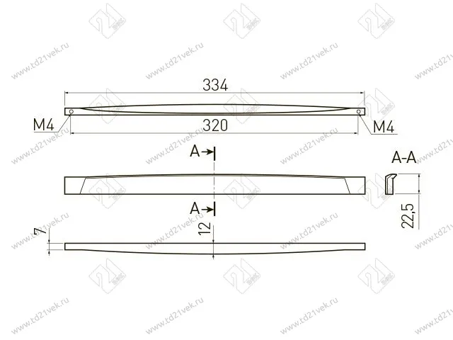 UZ-KATAN-320-01 Ручка KATANIA C=320мм хром <25> (ВЫВОДИТСЯ) 2