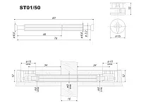 Стяжка B-fix ST01/50/6/Zn/01 Эксцентрик 15х12мм 2шт, дюбель 84мм с рез.6,3x13мм <1000>