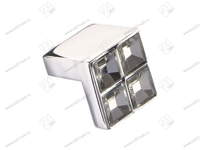 CRL01 Ручка-кнопка с кристаллами, хром <100/500> 1