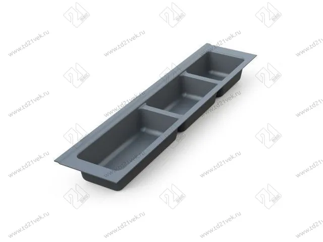 105-83-03-309 Лоток для столовых приборов Mesan TrayBond, 3 отдела,(Ш107хГ480-444хВ45) антрацит <5/80> 1