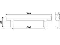RR002CP.5/384 Ручка-рейлинг 384 мм хром <10>