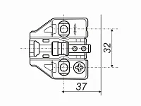 H8010 Планка с эксцентриком для EVO (H=0 мм) под саморез и евровинт