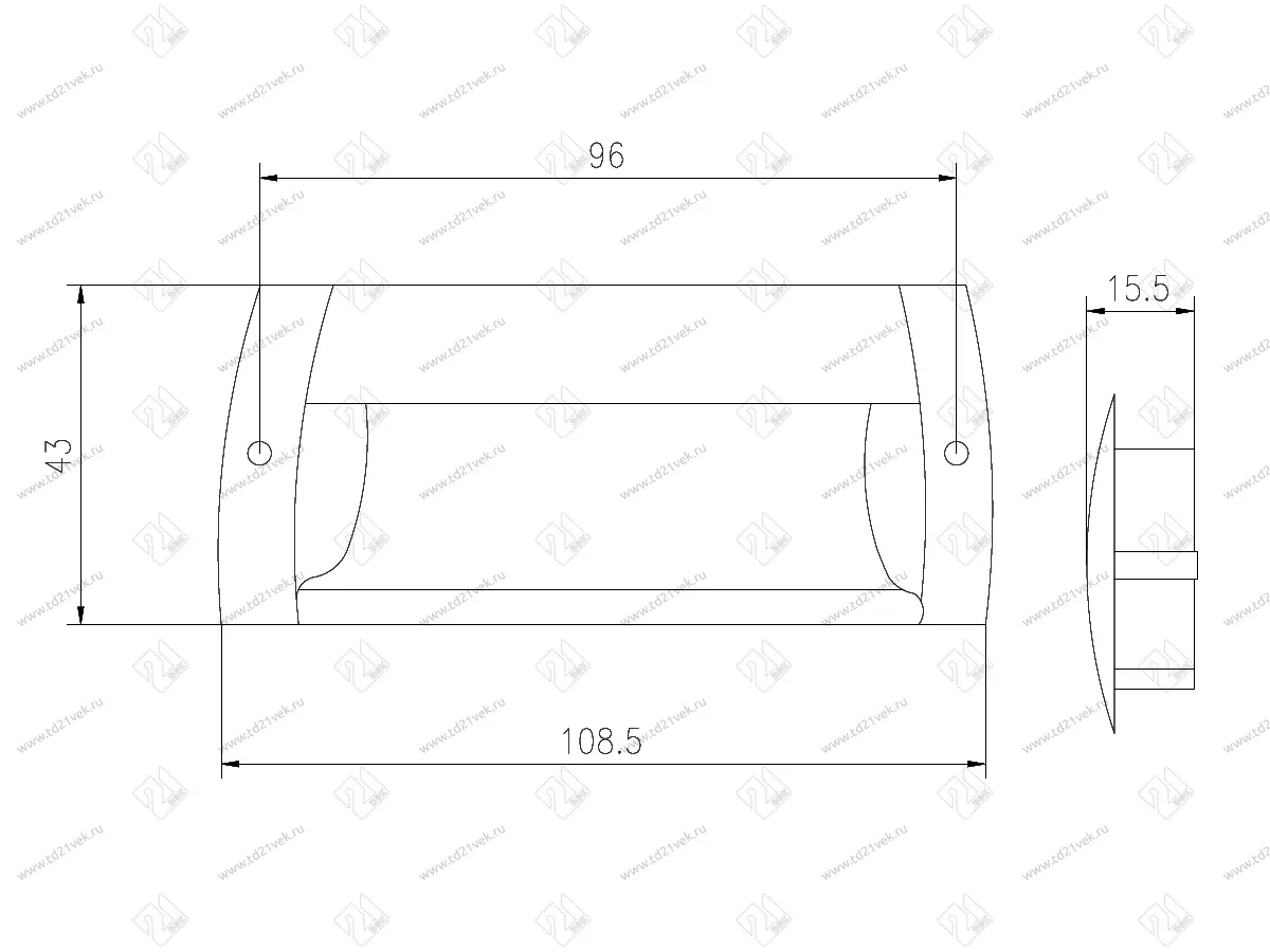 Ручка-раковина 96мм (L108мм) хром/мат.хром, AL04 2