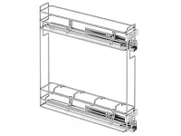 S-2421-C Бутылочница 150, Starax, 2-х ярусная, направляющие Blum Tandem, (106х475х495 мм), частичное выдвижение, правая