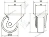 Опора колесная 340, нагрузка - 43 кг d=38, h=46 <200> превью 2