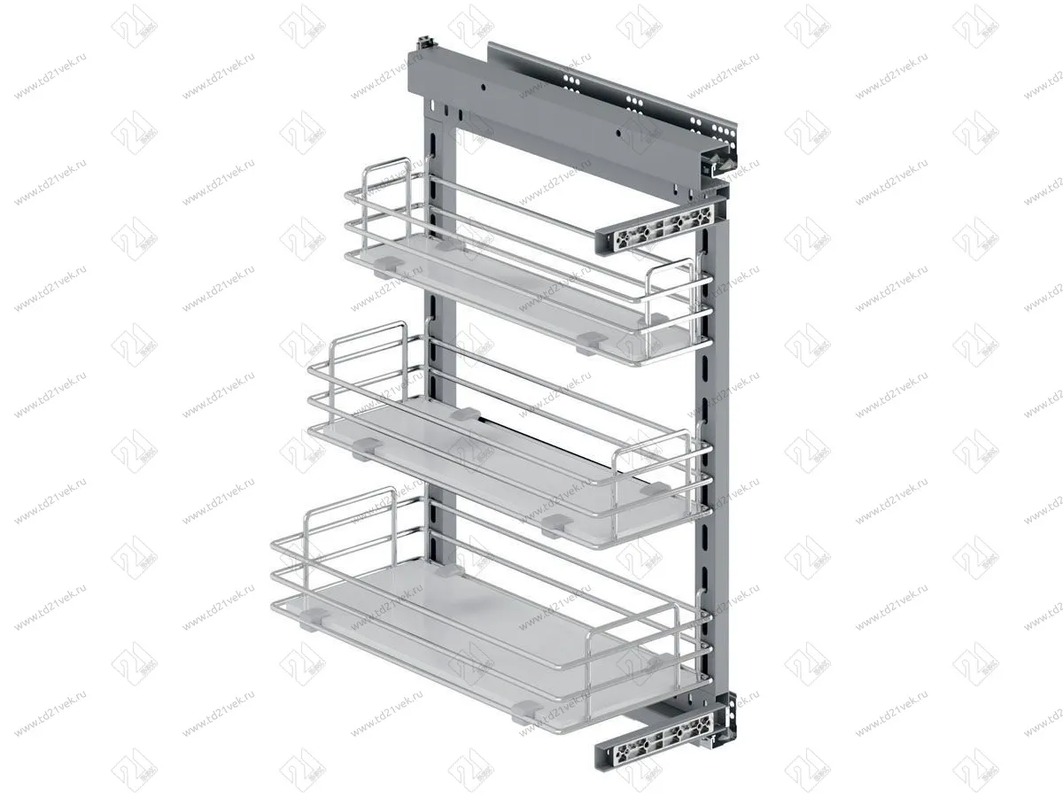 S-2246-C Бутылочница 300, Starax, 3-х ярусная, направляющие Blue Tandem, (255-205-155х470х635 мм), левая 1